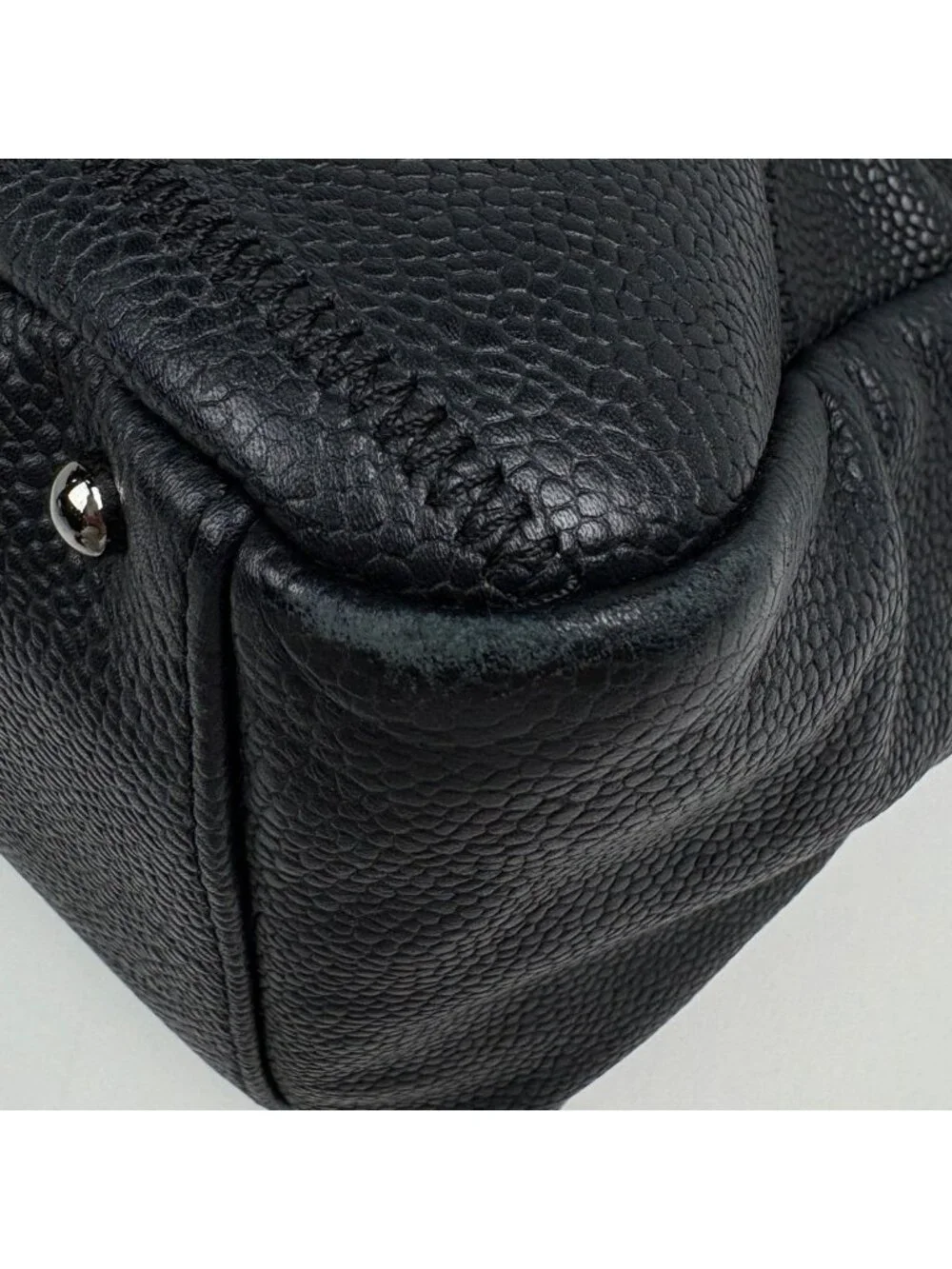 Chanel Handbag Choco Bar Caviar Leather Black